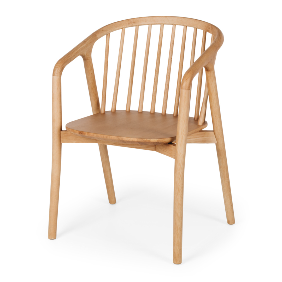 NORD Dining Chair Natural Oak and Black PU Seat image 1